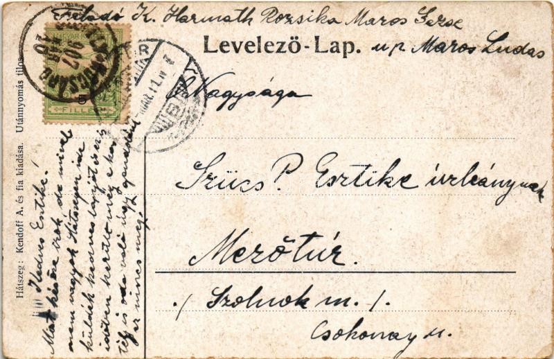 1907 Szacsal, Sacel; Báró Nopcsa kastély. Kendoff A. és fia kiadása / castle - Image 2