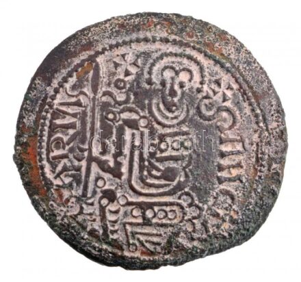 1172-1196. Rézpénz Cu 'III. Béla' (3,47g) T:2- patina, k. Hungary 1172-1196. Copper Coin Cu 'Béla III' (3,47g) C:VF patina, cracked Huszár: 72., Unger I.: 114.