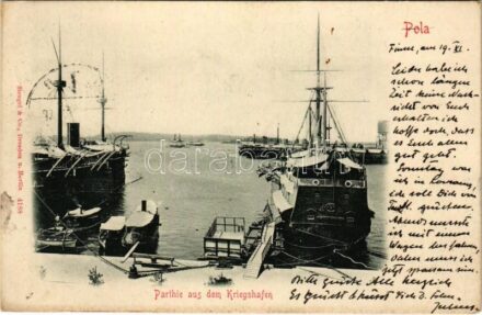 1901 Pola, Pula; K.u.K. Kriegsmarine Kriegshafen / Osztrák-magyar haditengerészeti kikötő / Austro-Hungarian Navy port (EK)