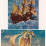 5 db MODERN 3D dimenziós motívum képeslap hajókkal / 5 modern dimensional (3D) motive postcards with vessels - Image 2