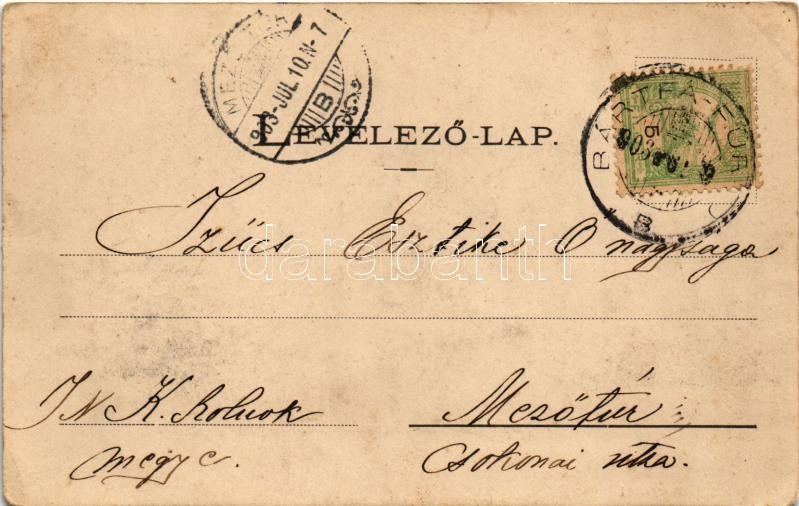 1903 Bártfafürdő, Bardejovské Kúpele, Bardiov, Bardejov; látkép. Divald Adolf 41. / general view, spa (EK) - Image 2