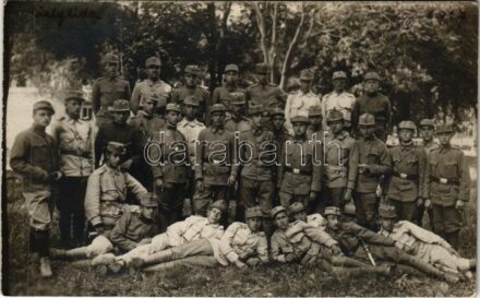 1917 Királyhida, Bruckújfalu Tábor, Brucker Lager, Bruckneudorf; Osztrák-magyar katonák csoportja / WWI Austro-Hungarian K.u.K. military, group of soldiers. photo