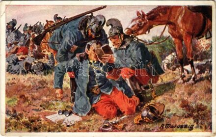 Rittmeister Oskar Wawra. Aus dem goldenen Buche der Armee Serie I. Offizielle Karte für Rotes Kreuz, Kriegsfürsorgeamt, Kriegshilfsbüro Nr. 198. / WWI Austro-Hungarian K.u.K. military art postcard s: A. Marussig (EB)