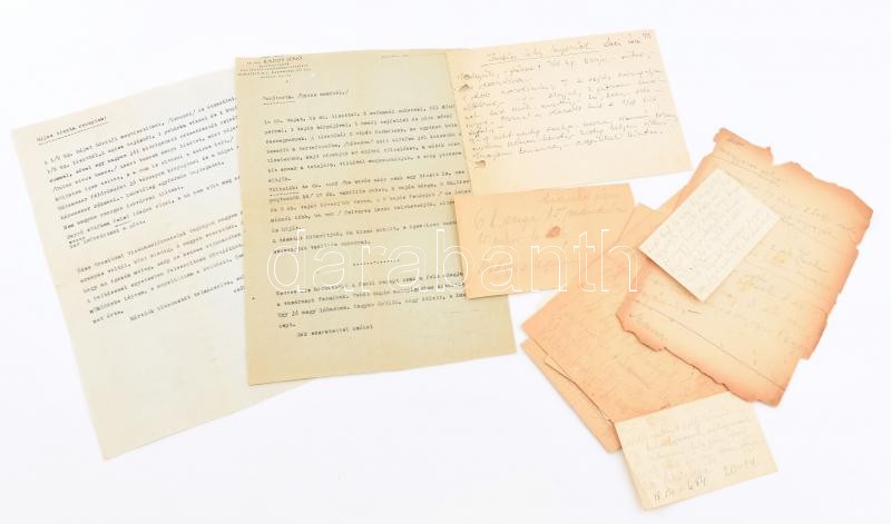 Rados Jenő (1885-1992) építész családi receptjei, kézzel írt / gépelt, 15 vegyes méretű lapon