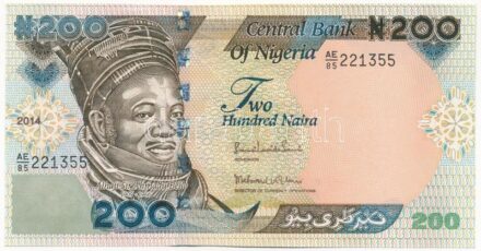 Nigéria 2014. 200N 'AE85 221355' T:II hajtatlan Nigeria 2014. 200 Naira 'AE85 221355' C:XF unfolded Krause P#29n