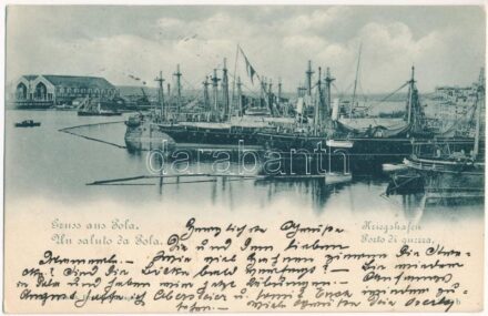 1899 (Vorläufer) Pola, Pula; K.u.K. Kriegsmarine Kriegshafen / Osztrák-magyar haditengerészeti kikötő / Austro-Hungarian Navy port