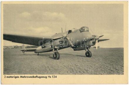 2 motoriges Mehrzweckeflugzeug Hs 124 mit 2 x DB Motoren und Drehkuppelstand Hs 124 / Henschel Hs 124 was a twin-engine heavy fighter, attack aircraft and light bomber designed in Nazi Germany