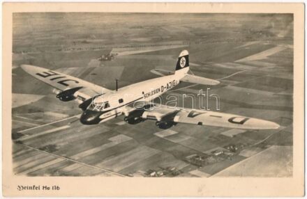 1941 Viermotoriges Transozeanpostflugzeug Heinkel He 116 (Schlesien D-AJIE). swastika (fl)