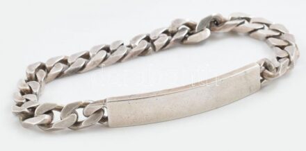 Ezüst (Ag) férfi karlánc, jelzett, 25,5 g, h: 18,5 cm