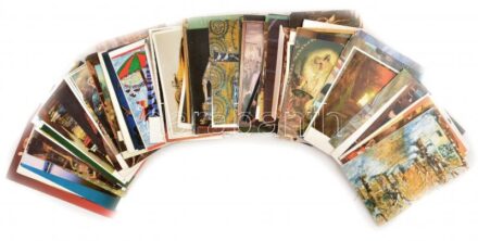 Kb. 100 db MODERN motívum képeslap: festmények / Cca. 100 modern motive postcards: paintings