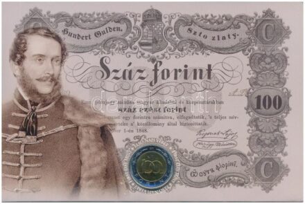2002. 100Ft Ni-Cu-Zn 'Kossuth' elsőnapi veret sorszámozott '011370' díszlapon T:1 Adamo FOEM1
