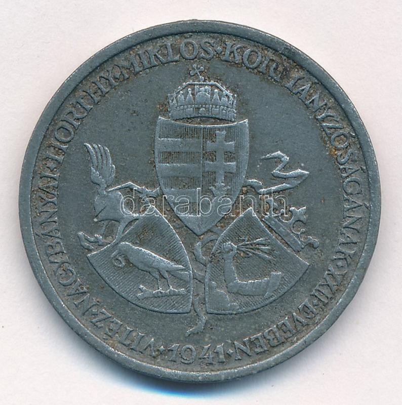 1941. 'Délvidéki Emlékérem' Zn emlékérem mellszalag és fül nélkül. Szign.: BERÁN L. T:2- ph. Hungary 1941. 'Commemorative Medal for the Return of Southern Hungary' Zn medal without ribbon and ear. Sign: BERÁN L. C:VF patina NMK 429. - Image 2