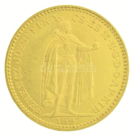 1897KB 20K Au 'Ferenc József' Körmöcbánya (6,79g/0.900) T:1- / Hungary 1897KB 20 Korona Au 'Franz Joseph' Kremnitz (6,79g/0.900) C:AU Adamo K9, Krause KM#486