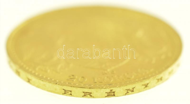 1897KB 20K Au 'Ferenc József' Körmöcbánya (6,79g/0.900) T:1- / Hungary 1897KB 20 Korona Au 'Franz Joseph' Kremnitz (6,79g/0.900) C:AU Adamo K9, Krause KM#486 - Image 3