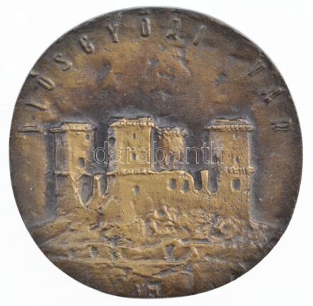 Varga Miklós (1928- ) DN 'Diósgyőri vár' egyoldalas, öntött bronz emlékérem (~100-104mm) T:1-