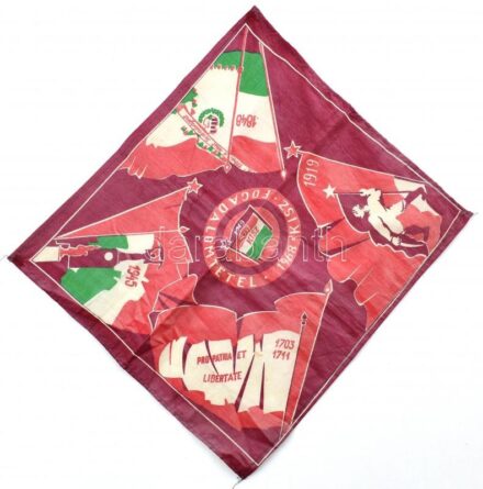 1968 KISZ Fogadalomtételi kendő (32,2x50,3cm)
