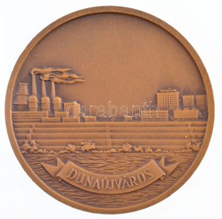 DN 'Dunaújváros / 1950' Br emlékérem eredeti tokban (70mm) T:1-,2