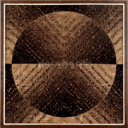 Körforma. Textil kép. Jelzés nélkül. Fakeretben. 70x70 cm