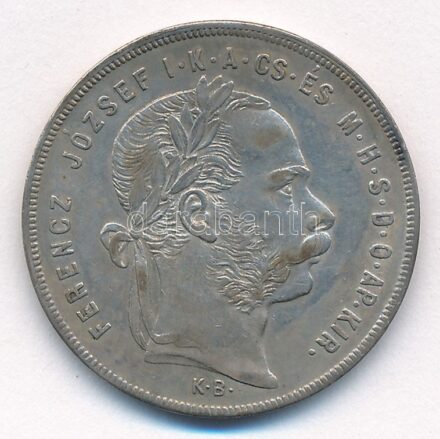 1876KB 1Ft Ag 'Ferenc József / Középcímer' T:2 patina Adamo M15