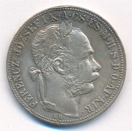 1886KB 1Ft Ag 'Ferenc József / Barokk címer' T:2- ph. Adamo M15