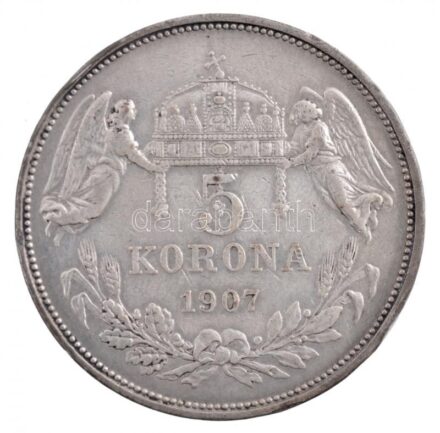 1907KB 5K Ag 'Ferenc József' T:2- patina Adamo K7