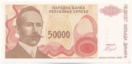 Bosznia-Hercegovina 1993. 50.000D 'A1615893' T:I Bosnia and Hercegovina 1993. 50.000 Dinara 'A1615893' C:UNC Krause P#153a