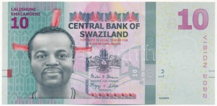 Szváziföld 2015. 10E 'AC 4662783' T:I Swaziland 2015. 10 Emalangeni 'AC 4662783' C:UNC Krause P#41