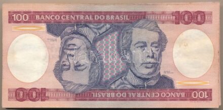 Brazília 1984. 100C (100x, közte sorszámkövetők) T:II-III sok fo. Brazil 1984. 100 Cruzeiros (100x, within sequential serials) C:XF-F many spotted Krause P#198