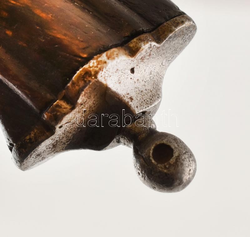 cca 1840-1860 Díszes elöltöltős csappantyús pisztoly, (jelzett?), kopott, fa markolattal, h: 22 cm - Image 3