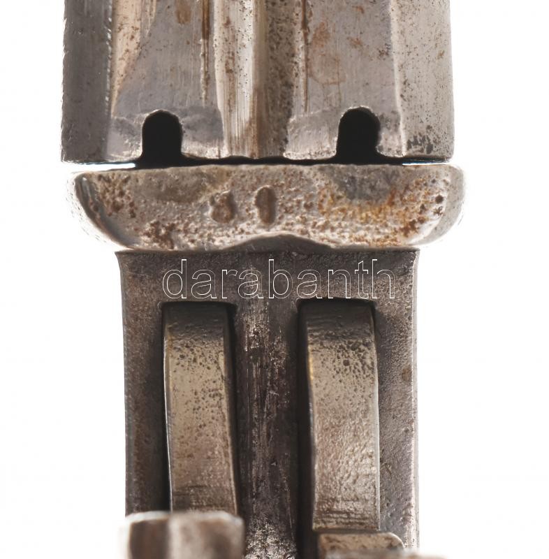 cca 1840-1860 Díszes elöltöltős csappantyús pisztoly, (jelzett?), kopott, fa markolattal, h: 22 cm - Image 4
