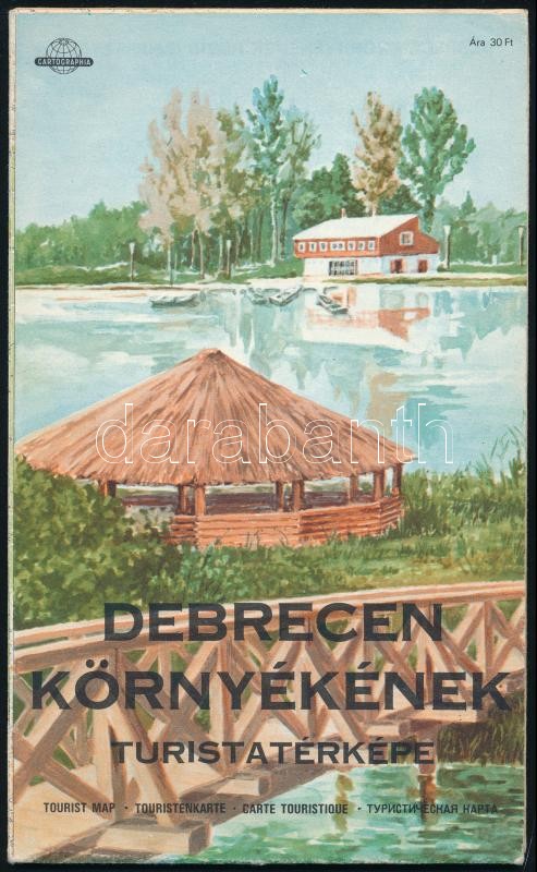 cca 1980 Debrecen környékének turista térképe