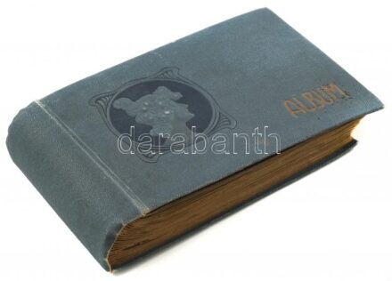 cca 1920-1930 Régi szecessziós fotóalbum, kis kopásnyomokkal, javított, 13x20 cm