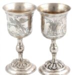 Ezüst(Ag) kupicapár, jelzett, m: 9 cm, nettó: 111,5 g