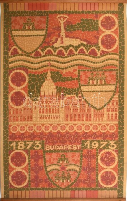 1973. 100 éves Budapest, feltekert állapotban, 76x47cm