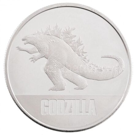Niue 2021. 2$ Ag 'Godzilla' (31,1g/0.999) T:PP felszíni karcok, fo. / Niue 2021. 2 Dollar Ag 'Godzilla' (31,1g/0.999) C:PP surface scratches, spotted