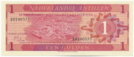 Holland Antillák 1970. 1G 'E 0100577' T:I- Netherlands Antilles 1970. 1 Gulden 'E 0100577' C:AU Krause P#20