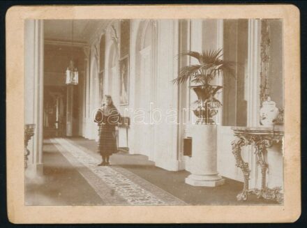cca 1900 A keszthelyi Festetics-kastély belső terének részlete, 8x11 cm