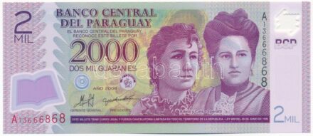 Paraguay 2008. 2000G 'A 13666868' T:I Paraguay 2008. 2000 Guaranies 'A 13666868' C:UNC Krause P#228a