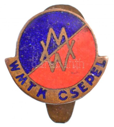 ~1940. 'WMTK Csepel (Weisz Manfréd Torna Klub)' zománcozott Br gomblyukjelvény (15x16mm) T:2