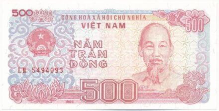 Vietnam 1988. 500D 'LH 5494093' T:I Vietnam 1988. 500 Dong 'LH 5494093' C:UNC Krause P#101