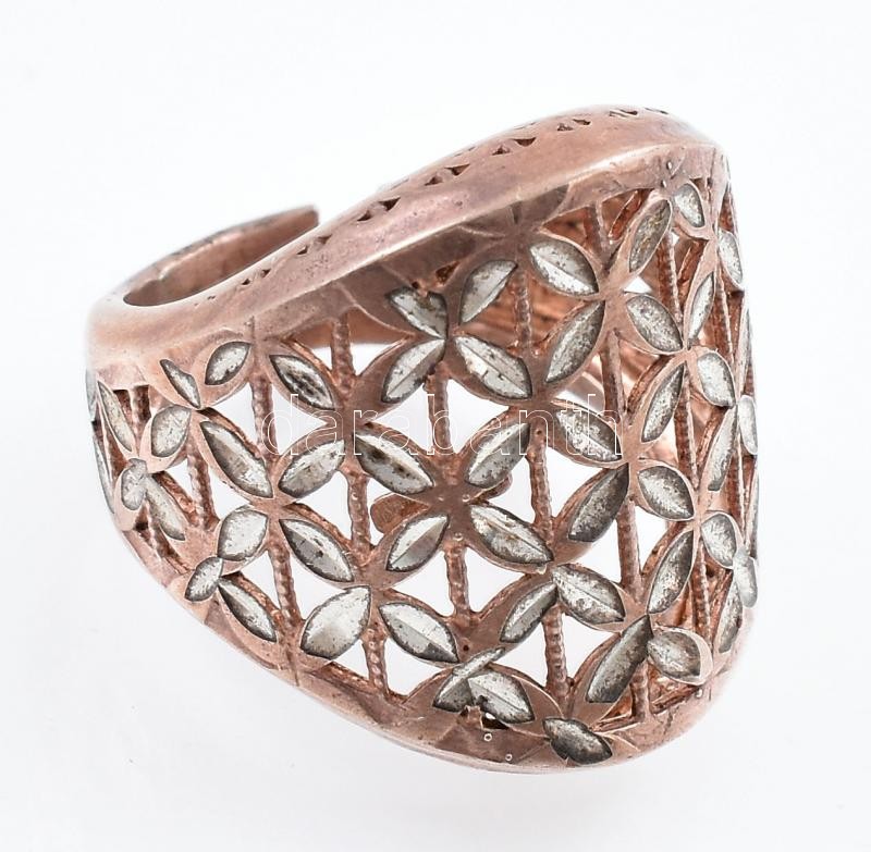 Ezüst(Ag) gyűrű, jelzett, állítható méret, nettó: 5,3 g