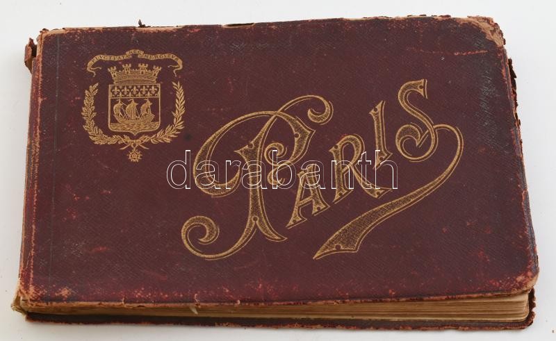 cca 1890 Párizs képes füzet 31 képpel sérült bőr kötésben. 24x15 cm - Image 3
