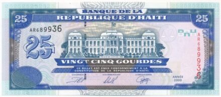 Haiti 2000. 25G 'AR 689936' T:I Haiti 2000. 25 Gourdes 'AR 689936' C:UNC Krause P#266a