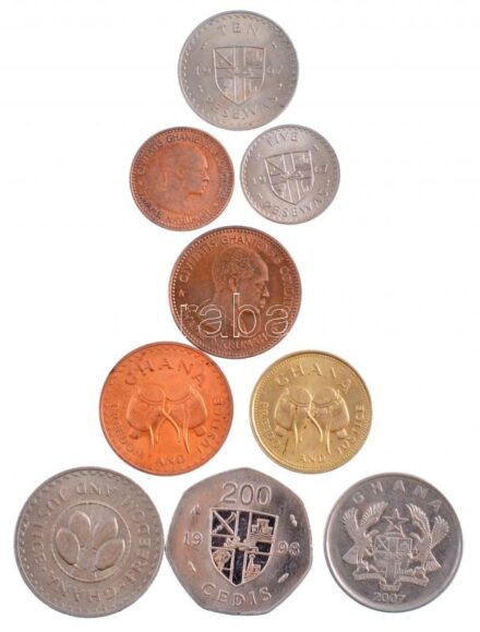 Ghána 1958-1967. 1/2p-1p (3xklf) + 1967-2007. 1p-500C (6xklf) T:1-,2 Ghana 1958-1967. 1/2 Penny - 1 Penny (3xdiff) + 1967-2007. 1 Penny - 500 Cedis (6xdiff) C:AU,XF