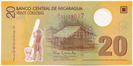 Nicaragua 2007. 20C 'A/1 32329017' T:I Nicaragua 2007. 20 Córdobas 'A/1 32329017' C:UNC Krause P#202b