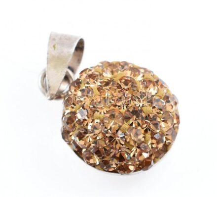 Ezüst(Ag) sárga függő, jelzett, d: 1 cm, bruttó: 0,7 g