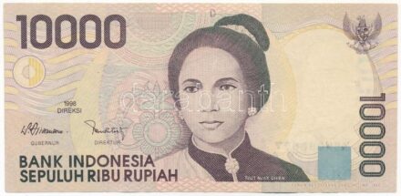 Indonézia 1998. 10.000R 'YSW 096677' T:III szép papír Indonesia 1998. 10.000 Rupiah 'YSW 096677' C:F nice paper Krause P#137a