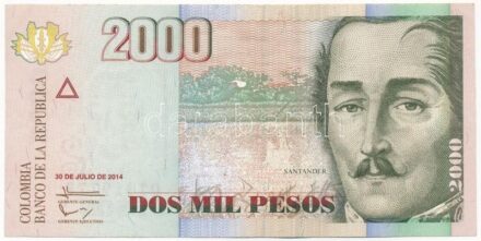 Kolumbia 2014. 2000P '07019772' T:II Colombia 2014. 2000 Pesos '07019772' C:XF Krause P#457y
