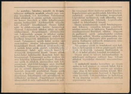 cca 1940 Budapest Fiumei út 10 lakásépítő társaság reklám kiadványa
