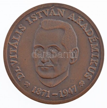 Kiss Sándor (1925-1999) 1981. 'Dr. Vitális István akadémikus 1871-1947 / A hazai ásványkincsek kiváló kutatója, a Nagyegyházi Szénmedence felfedezője 1981' kétoldalas Br emlékérem (70mm) T:1- patina, kis ph